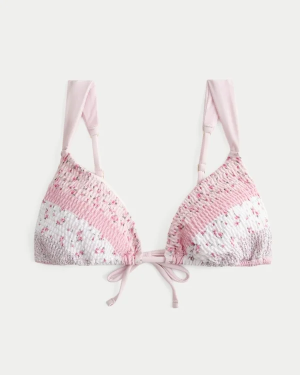Top de bikini triunghiular cu smocuri peste umăr Top de bikini triunghiular cu smocuri peste umăr
