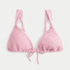 Top de bikini triunghiular cu smocuri peste umăr Top de bikini triunghiular cu smocuri peste umăr