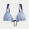 Top de bikini triunghiular cu smocuri peste umăr Top de bikini triunghiular cu smocuri peste umăr