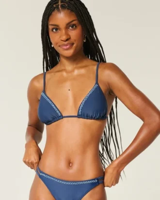 Top de bikini triunghiular decorat