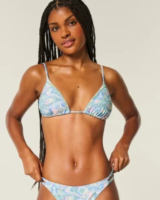 Top de bikini triunghiular decorat