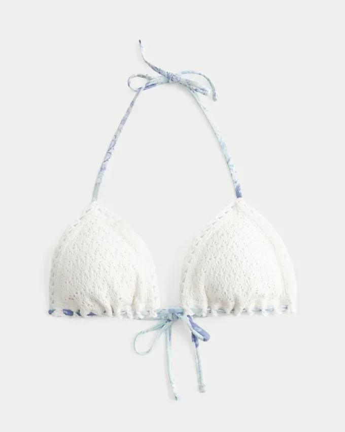 Top de bikini triunghiular în stil croșetat Top de bikini triunghiular în stil croșetat