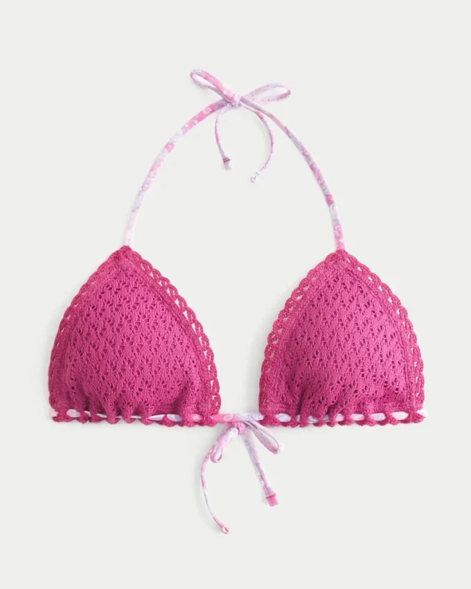 Top de bikini triunghiular în stil croșetat Top de bikini triunghiular în stil croșetat