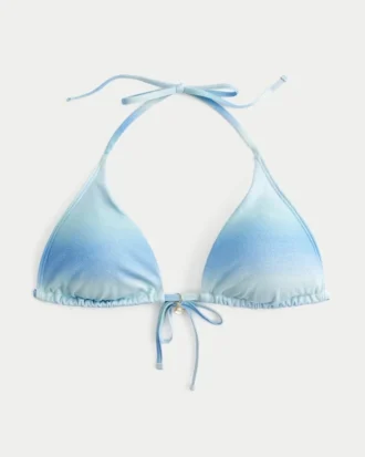 Top de bikini triunghiular strălucitor, cu multiple moduri de purtare