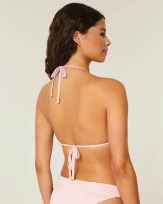 Top de bikini triunghiular strălucitor, cu multiple moduri de purtare