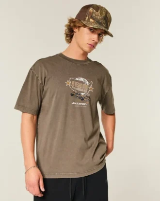 Tricou boxy din bumbac cu imprimeu McLaren