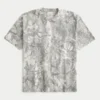 Tricou boxy din material gros, cu imprimeu camuflaj Tricou boxy din material gros, cu imprimeu camuflaj