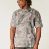 Tricou boxy din material gros, cu imprimeu camuflaj Tricou boxy din material gros, cu imprimeu camuflaj
