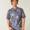 Tricou boxy din material gros, cu imprimeu camuflaj Tricou boxy din material gros, cu imprimeu camuflaj