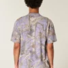 Tricou boxy din material gros, cu imprimeu camuflaj Tricou boxy din material gros, cu imprimeu camuflaj