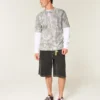 Tricou boxy din material gros, cu imprimeu camuflaj Tricou boxy din material gros, cu imprimeu camuflaj