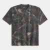 Tricou boxy din material gros, cu imprimeu camuflaj Tricou boxy din material gros, cu imprimeu camuflaj