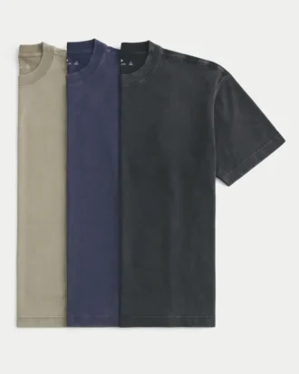 Tricou boxy heavyweight spălat, pachet de 3 bucăți