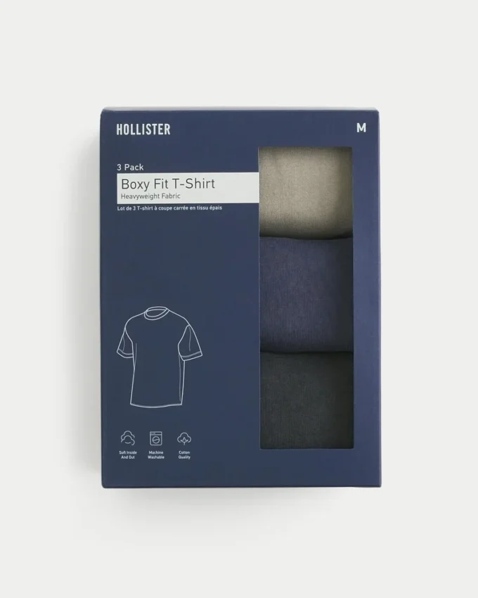Tricou boxy heavyweight spălat, pachet de 3 bucăți Tricou boxy heavyweight spălat, pachet de 3 bucăți