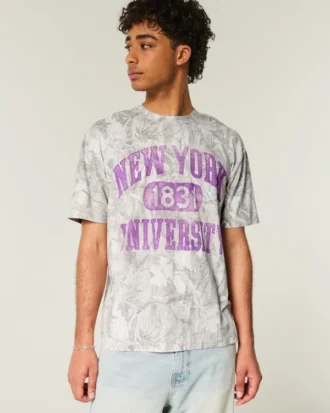 Tricou Boxy New York University Graphic Camo