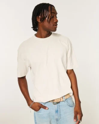 Tricou Boxy Slub Crew