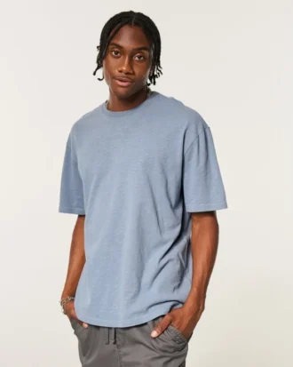 Tricou Boxy Slub Crew