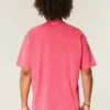 Tricou boxy spălat, gros, cu guler rotund Tricou boxy spălat, gros, cu guler rotund