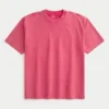 Tricou boxy spălat, gros, cu guler rotund Tricou boxy spălat, gros, cu guler rotund