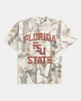 Tricou camuflat cu imprimeu Florida State University Seminoles, croi drept, gros