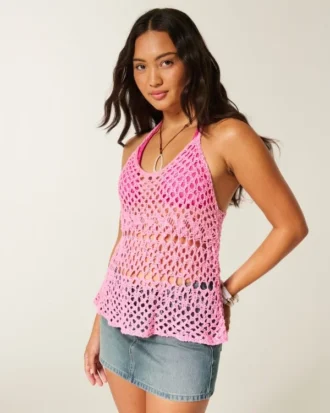 Tricou croșetat cu spate înotător Tricou croșetat cu spate înotător