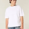Tricou croit drept, cu mâneci scurte, din material gros