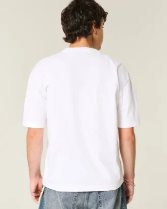 Tricou croit drept, cu mâneci scurte, din material gros