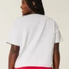 Tricou cu decolteu în V și imprimeu Easy Wisconsin Badgers