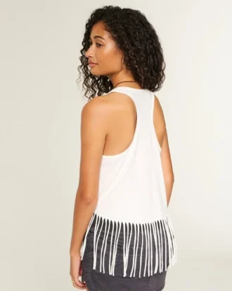 Tricou cu franjuri și imprimeu Palm Desert Valley