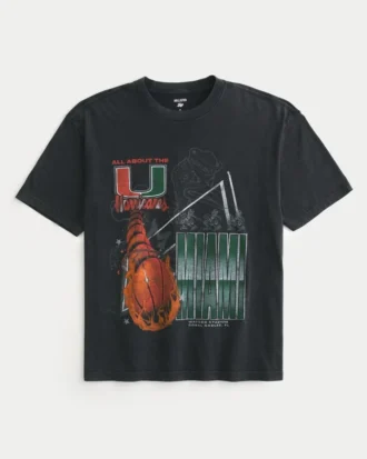Tricou cu grafică Boxy University of Miami Hurricanes