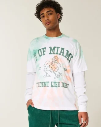 Tricou cu grafică Boxy University of Miami Hurricanes