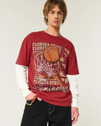 Tricou cu imprimeu Boxy Florida State University Tricou cu imprimeu Boxy Florida State University