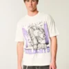 Tricou cu imprimeu Boxy Northwestern University Wildcats