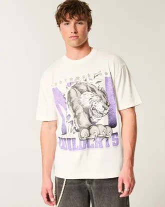 Tricou cu imprimeu Boxy Northwestern University Wildcats Tricou cu imprimeu Boxy Northwestern University Wildcats