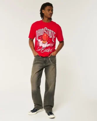 Tricou cu imprimeu Boxy Ohio State Buckeyes