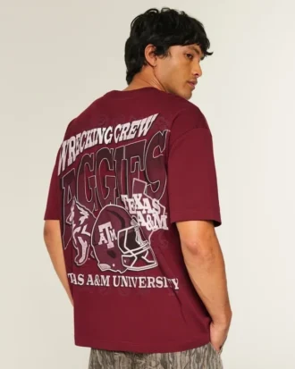 Tricou cu imprimeu Boxy Texas A&M University Aggies Tricou cu imprimeu Boxy Texas A&M University Aggies