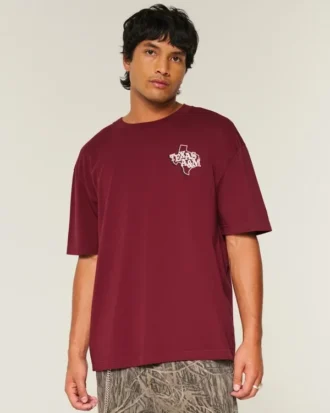 Tricou cu imprimeu Boxy Texas A&M University Aggies Tricou cu imprimeu Boxy Texas A&M University Aggies