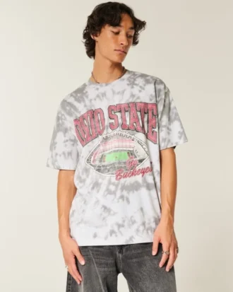 Tricou cu imprimeu Boxy The Ohio State University Buckeyes