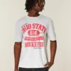 Tricou cu imprimeu Boxy The Ohio State University Buckeyes Tricou cu imprimeu Boxy The Ohio State University Buckeyes
