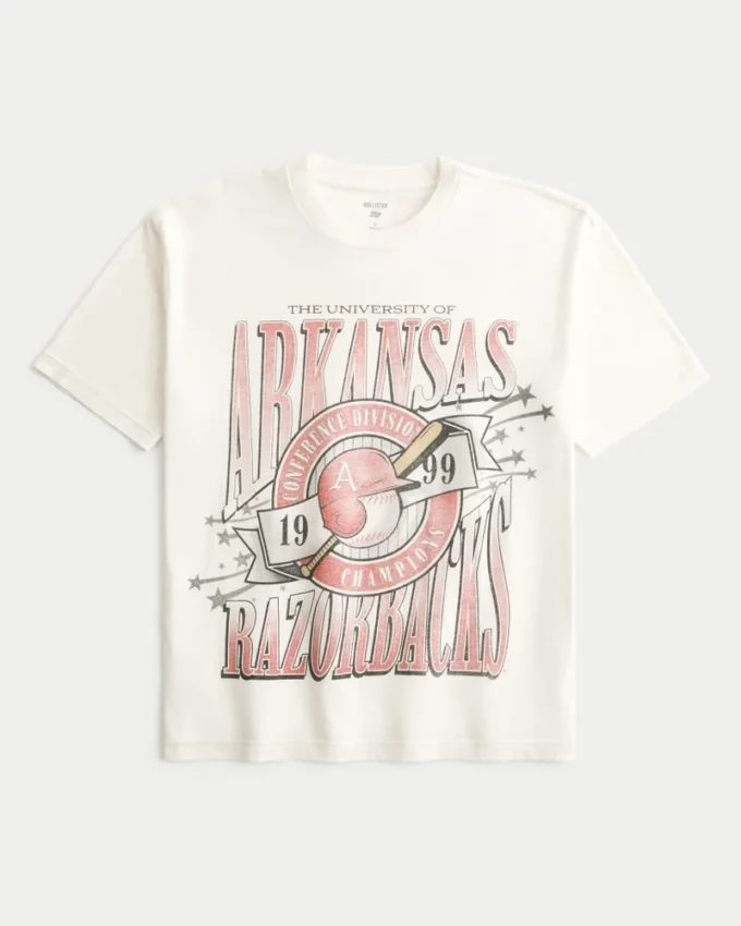 Tricou cu imprimeu Boxy University of Arkansas Razorbacks Tricou cu imprimeu Boxy University of Arkansas Razorbacks