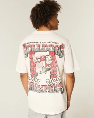 Tricou cu imprimeu Boxy University of Georgia Bulldogs