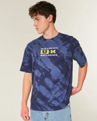 Tricou cu imprimeu Boxy University of Michigan