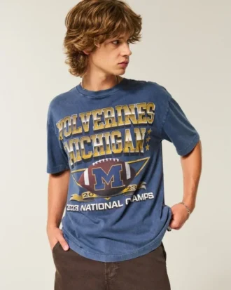 Tricou cu imprimeu Boxy University of Michigan Wolverines