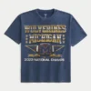 Tricou cu imprimeu Boxy University of Michigan Wolverines Tricou cu imprimeu Boxy University of Michigan Wolverines