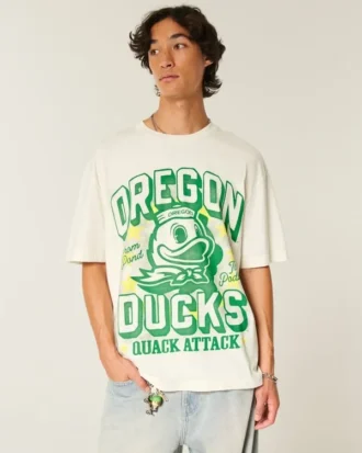Tricou cu imprimeu Boxy University of Oregon Ducks