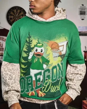 Tricou cu imprimeu Boxy University of Oregon Ducks