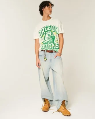 Tricou cu imprimeu Boxy University of Oregon Ducks