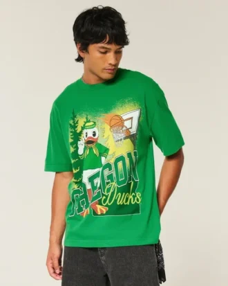 Tricou cu imprimeu Boxy University of Oregon Ducks