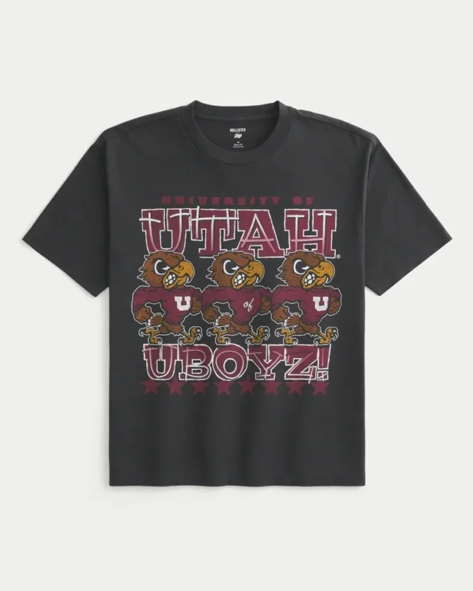 Tricou cu imprimeu Boxy University of Utah Utes Tricou cu imprimeu Boxy University of Utah Utes
