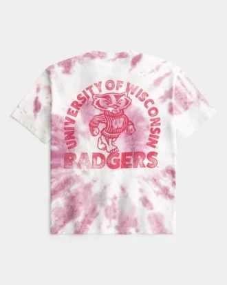 Tricou cu imprimeu Boxy University of Wisconsin Badgers